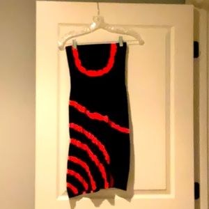 Strapless stretchy mini dress